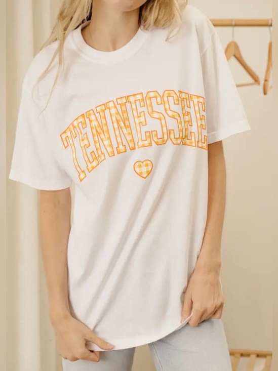 Comfort Colors Tops - Women’s Tennessee Graphic Tee in White & Orange Comfort Colors Sz Sm
